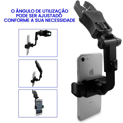 Suporte Celular Universal Smartphone Retrovisor CarroMultifuncional Resistente Seguro Veicular Girat