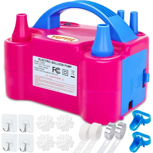 YEPVIE Electric Balloon Pump, Portable 2 Modes Balloon Blower Machine with 14 Ballon Arch Kits, Air Pump for Baloon, Balloon Inflator for Party Decoration by YEPVIE - Used condition - CA$18.62
