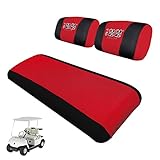 10L0L Golf Cart Seat Covers Set Fit for Yamaha G22, Comfortable Polyester Seat Cover Renew Your Golf Cart and Keeps Warm in Cold Weather - Red and Black