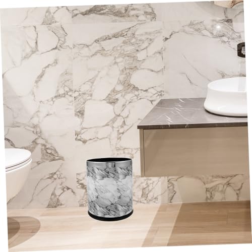 Caneca de basura rectangular de plástico gris miniatura 7