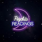 Psychic Moon Tarot Cards Neon Sign, Psychic Reading Led Light, Moon Star Shop Decor, Gothic Lover Gift, Dark Gothic Wall Art, Fortune Teller Sign for Psychic Tarot Room Wall Decor Tarot Reader Gifts