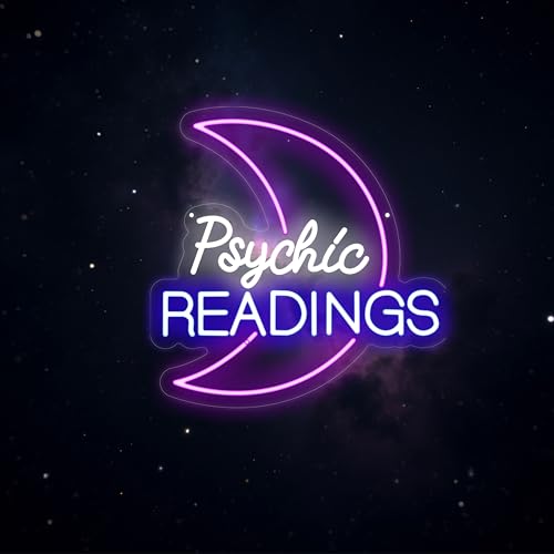 Psychic Moon Tarot Cards Neon Sign