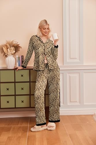 Ekouaer Pajamas for Women Set Long Sleeve Loungewear Button Down Pjs Sets - image 3