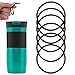 6 Uds Juntas de Tapa de Goma de Repuesto Compatibles con 16 y 20 oz Contigo Snapseal Byron Taza de Viaje, Juntas de Sello de Taza a Prueba de Fugas para Contigo Tazas (Negro)