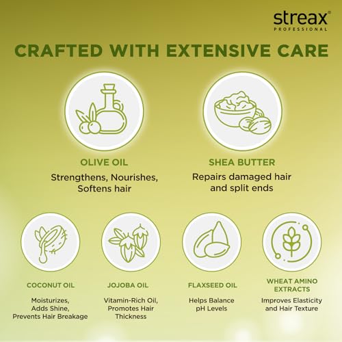 Image of Streax Professional Spa Nourishment Hair Masque For Women|For Very Dry & Damaged Hair|With Olive Oil & Shea Butter|Moisturises, Revitalizes & Helps Strengthen Chemically Treated Hair|200G,1 Count