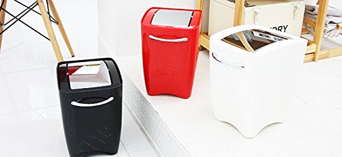 Shabath Prime Swing Trash Can, Hygienic Wastebasket (M(9L), Red) #TOP6