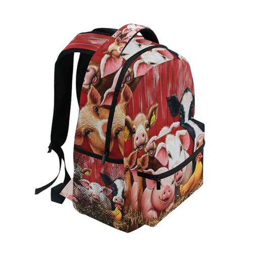 Backpack Animal Farm Board for School Boys Girls Laptop Travel Backpack Book Bag Daypack 11.4 ×16 In S2