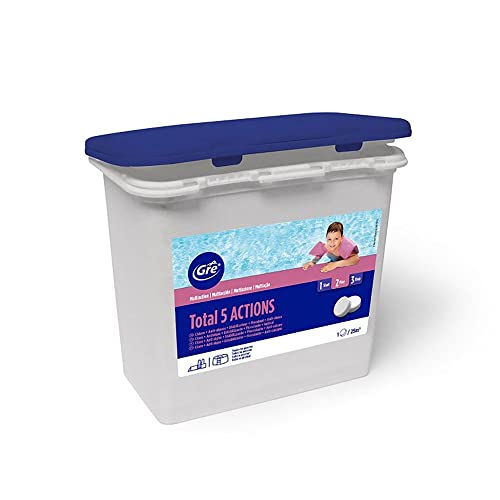 GRE PASTIGLIE PISCINA DA 250 G TOTAL 5 AZIONI 1 KG PISCINA MANUTENZIONE RICAMBI ACCESSORI