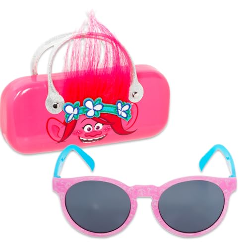Trolls Sunglasses for Kids Set - Bundle with Pink Poppy Toddler Sunglasses with Glasses Case for Girls, Plus Stickers and Beach Kids Door Hanger | Trolls Accessories for Toddler Girls2