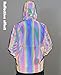 LZLRUN Rainbow Reflective Coat Fashion Hooded Windbreaker Rave Jacket for Men and Women (Large, Rainbow Reflective)