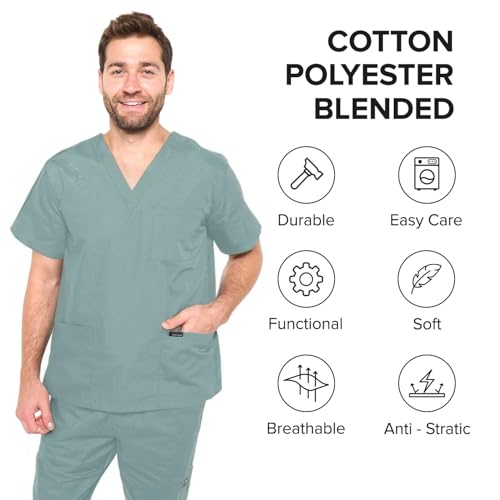 Image of Dagacci Scrubs Medical Uniform Women and Men Scrubs Shirts and Tops