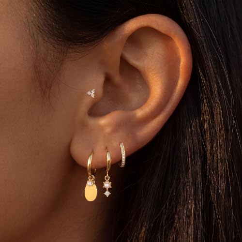Dainty Gold Earring Stack for Women trendy,Small Huggie Hoop Set by KICKGY - Used condition - Image 6