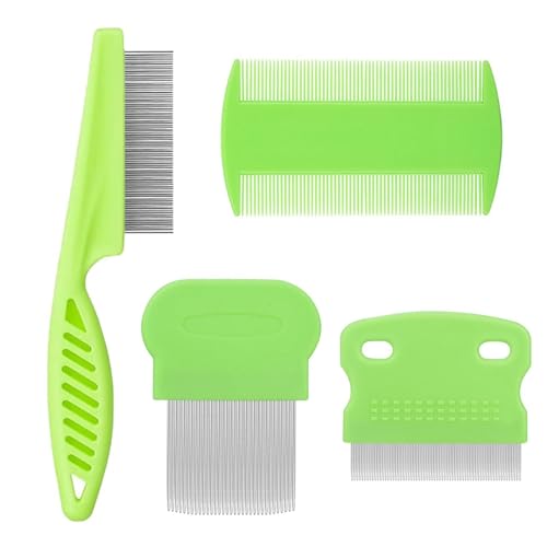 Tsathoggua eigne Anti Puces pour Chats et Chiens, Anti Puces pour Petits, Moyens et Grands Animaux de Compagnie, it de Toilettage de 4 Pièces (Vert)