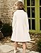 GRACE KARIN Girls Dress Coat Kids Wool Lapel Long Button Jackets Fall Outfit Winter Clothes Outerwear Ivory Peacoat with Pockets Size 8-10