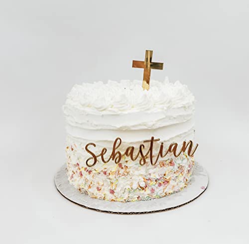 Baptism Christening Cake Name Plate Fast Shipping | Choose The Font And Color!! Cross Name Cake Plate Made In The Usa #TOP1
