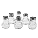 SIDCO Salzstreuer 6 x Mini Streuer Pfefferstreuer Glas Salz & Pfeffer Gewürzstreuer