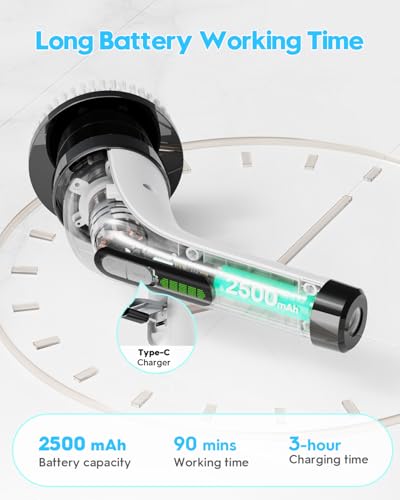 Highyes Electric Spin Scrubber for Cleaning Bathroom: Cordless Power Shower Scrubber - Electric Cleaning Brush for Tile Tub - Image 2