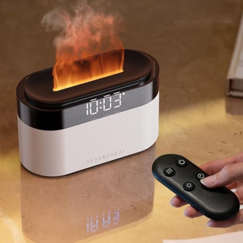 Humidificateur de flamme et diffuseur d'arômes portable, télécommande et horloge - 6