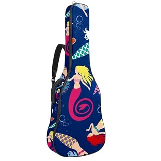 Housse de guitare en tissu Oxford épais rembourré avec boucle de suspension et sangle de cou Motif fusée spatiale 101,6 cm, Multicolore 4., 42.9×16.9×4.7 in, Sac de transport tendance pour guitare - Les Beatles, Paul McCartney, John Lennon, RIngo Starr, George Harrison