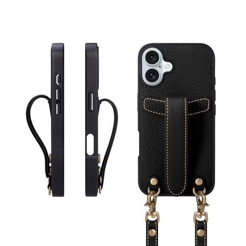 COGURE ���� �X�}�z�P�[�X iPhone16Plus �P�[�X �V�����_�[�X�g���b�v �{�v �����h�~ �ϏՌ� �M�t�g�{�b�N�X�t�� COPG �u���b�N�yBlack�z