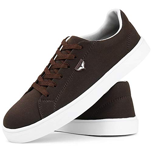 Kit 2 Pares de Sapatênis Casual Confortável SapatoFran Masculino (39, PRETO-CAFÉ)