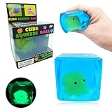 Squishy Stress Cube Fidget Toys ，Fun Glow-in-The-Dark Octopus Squeeze Toy , Stress Balls for Autistic Kids ,Birthday Gift Classroom Prizes，Maltose Filling