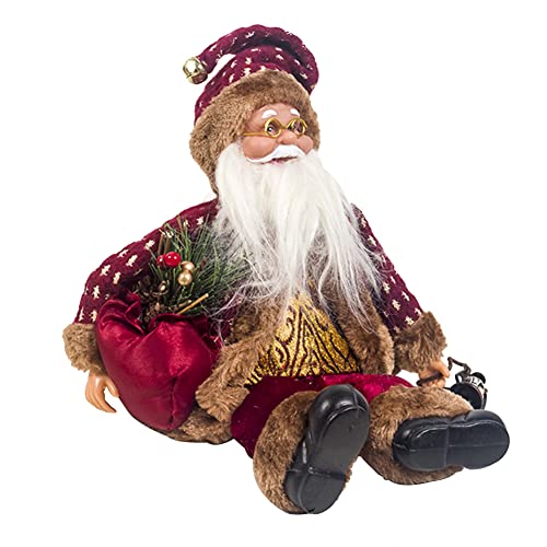 Figura Di Babbo Natale Seduto, Decorazione Di Statuina Di Babbo Natale, Figura Di Claus, Decorazione Di Natale Da Tavolo, Figura Di Natale Con Vestiti Di Lusso Ornamento Di Bambola Di Babbo Natale Per