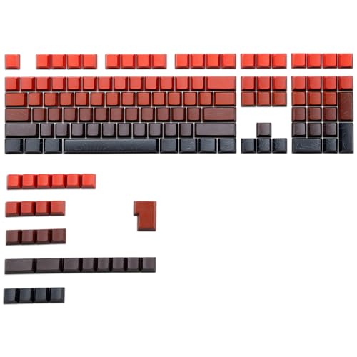 Image of dagaladoo Double Shot PBT keycaps Set,Red /Black Topographic Keycaps | Shine Through Keyboard caps,Line Backlit,Side Printed,135key cherry Profile keycap for 60% 75% 100% Mechanical Keyboards