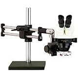 ESD-Safe Stereo-Zoom Binocular Microscope with Dual Arm Base and Dimmable LED Ring Light
