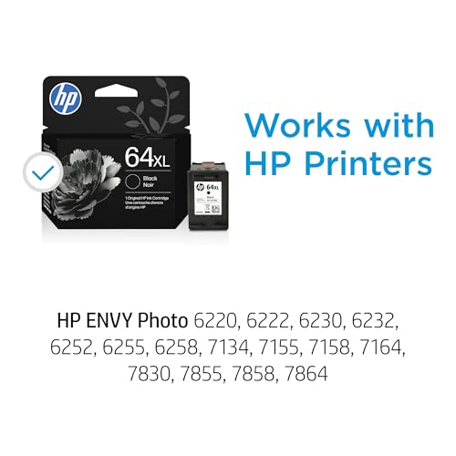 Image of HP 64XL Black and 64XL Tri-Color Ink Cartridge 2 Pack for Printers | Works with Printer Series: Envy Inspire 7950e; Envy Photo 6200, 7100, 7800; Tango. Packaging May Vary.