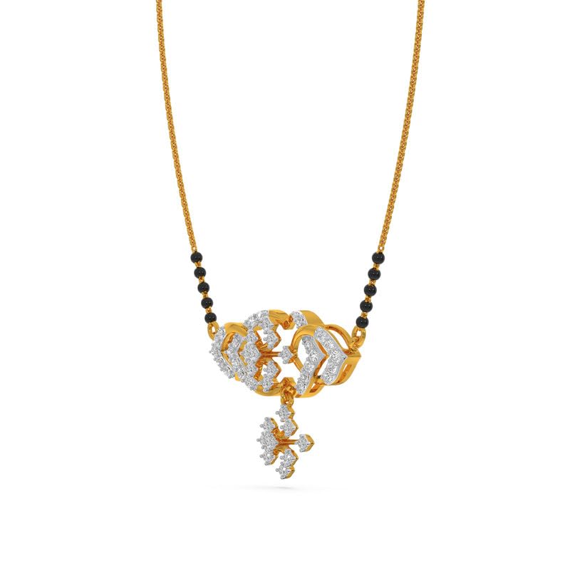 Image of KISNA JEWELS 14KT|18KT BIS Hallmark Pure Gold and Diamond Mangalsutra For Women