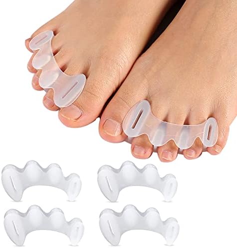 KIYOKI 2 Pairs Toe Separators,Toe Spacers Bunion Corrector for Women/Men,Foot Alignment - Firm for Advanced Users, Spreaders for Hammertoes, Bunions, Hallux Valgus,Support Foot Fitness and Balance