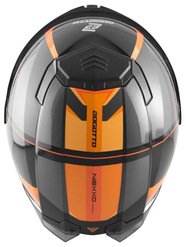 Bogotto FF404 Ezion Kask szczękowy, czarny matowy/pomarańczowy, L
