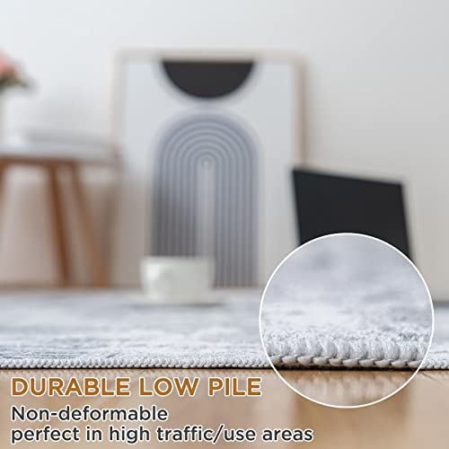 Vamcheer Machine Washable Rugs for Living Room - Modern Soft Faux Short Pile Area Rugs for Bedroom Dining Room Abstract Carpet for Office Kitchen Non Slip Non Shedding, 120x170CM, Grey - Image 5