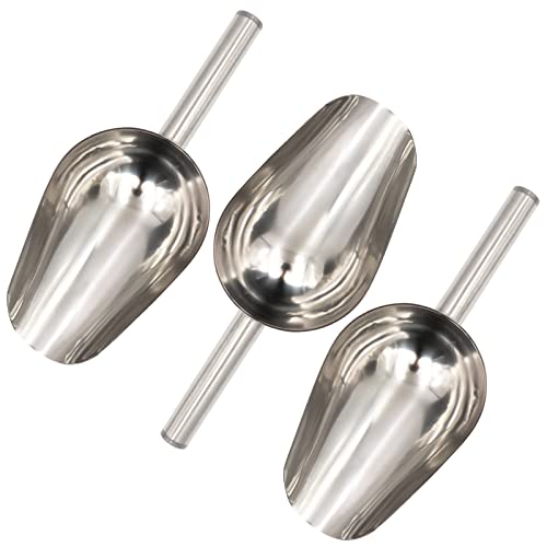 Nomal 3 Pieces 10 Inch Stainless Steel Ice Scoop 12Oz Medium Metal Food Candy Seed Feed Scoop For Kitchen Bar Party Grocery Store And Farm thumb #7