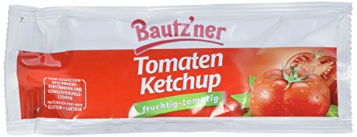 BAUTZ‘NER Tomaten Ketchup – 150 x 20 ml Pack – Protionsbeutel – Tomaten-Ketchup – Original Bautzner Rezeptur – Ohne Zusatz von Konservierungsstoffen und Geschmacksverstärkern – Ketchup