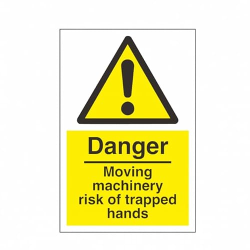 Danger Moving Machinery Safety Sign Hazard & Warning Metal Tin Sign 12x8 inch for Industrial & Commercial