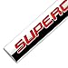 Auto Dynasty Chrome Finish Metal Emblem Supercharged Badge (Red Letter)