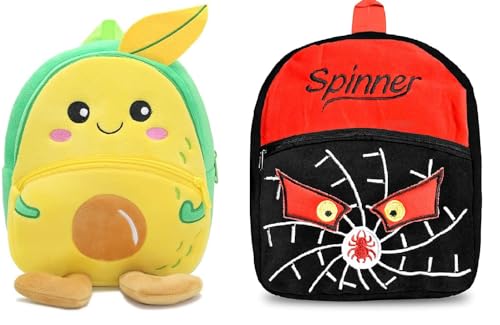 Image of blue tree Cute Boy's and Girl's Plush Bag Medium Quality Full Embroidery Designs Mini Travel Backpack Mango (Mango-Spineer red black)