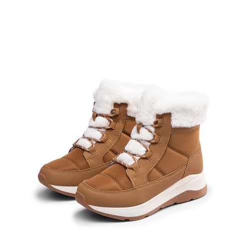Image of DREAM PAIRS Women's Outdoor Winter Snow Boots | Women Winter Snow Boots, Faux Fur Waterproof Ankle Booties, Zaylee Ladies Slip Resistant Sole Comfortable Short Boots Outdoor