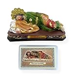 Mi Santuario Tarjeta de Oracion Laminada con Imagen de San Jose Dormido Sleeping St Joseph 5' Figurine Prayer Card in Spanish Set