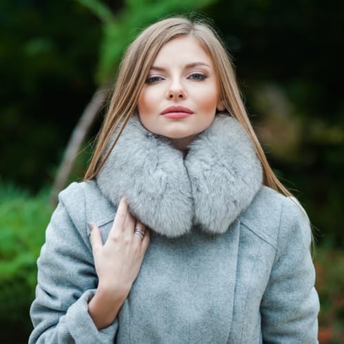 SEADEAR Faux Fox Fur Collar Scarf Neck for Women, Warmer Scarf Wrap for Winter Clothing, Warm Neck Collar for Outdoor4