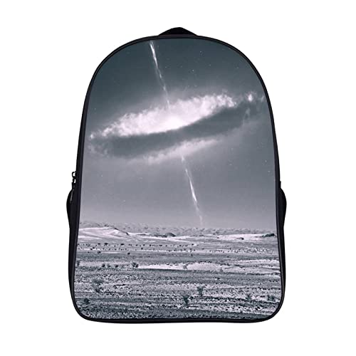 Cartable Black Hole pour enfants, sac à dos unisexe noir de 40x28x16cm au motif 3D