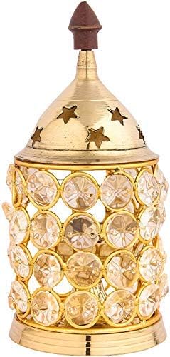 phareLamp Presents Shivani Brass Akhand Diya Oil Lamp Crystal(Medium) #A094