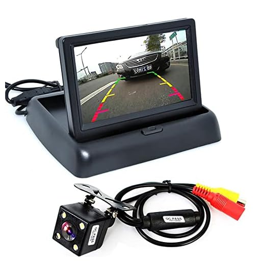 ePathChina 1 set vikbar högupplöst 4,3 tum TFT LCD mini bilmonitor med backup-kamera för fordon omvänd parkeringssystem