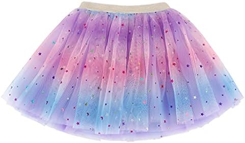 Simplitiy Girls Tutu Purple Tutu Rainbow Princess Ballet Toddler Tutus for Girls Tutu Skirt, Lt Pur Rainbow, 2-6 Years