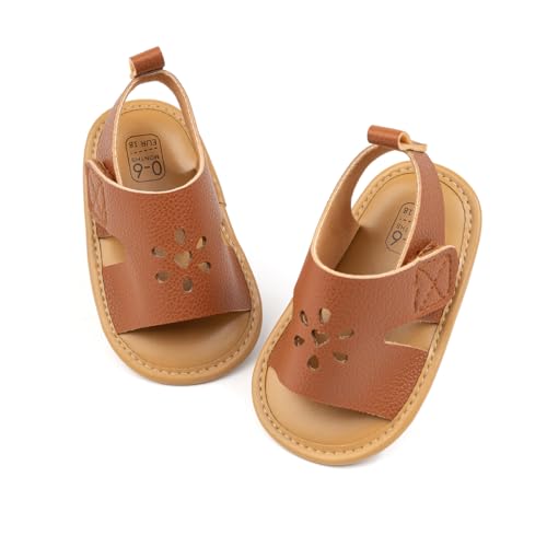 Sawimlgy Baby Boys Girls Sandals Infant Hollow Flower Summer Soft Sole PU Leather Toddler First Walkers Princess Dress Outdoor Shoes