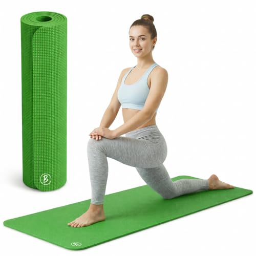 Image of Btag Premium PVC Yoga Mat for Women & Men | Anti-Slip Exercise & Gym Mat for Home Workouts | Lightweight & Durable | 6 mm (Green)