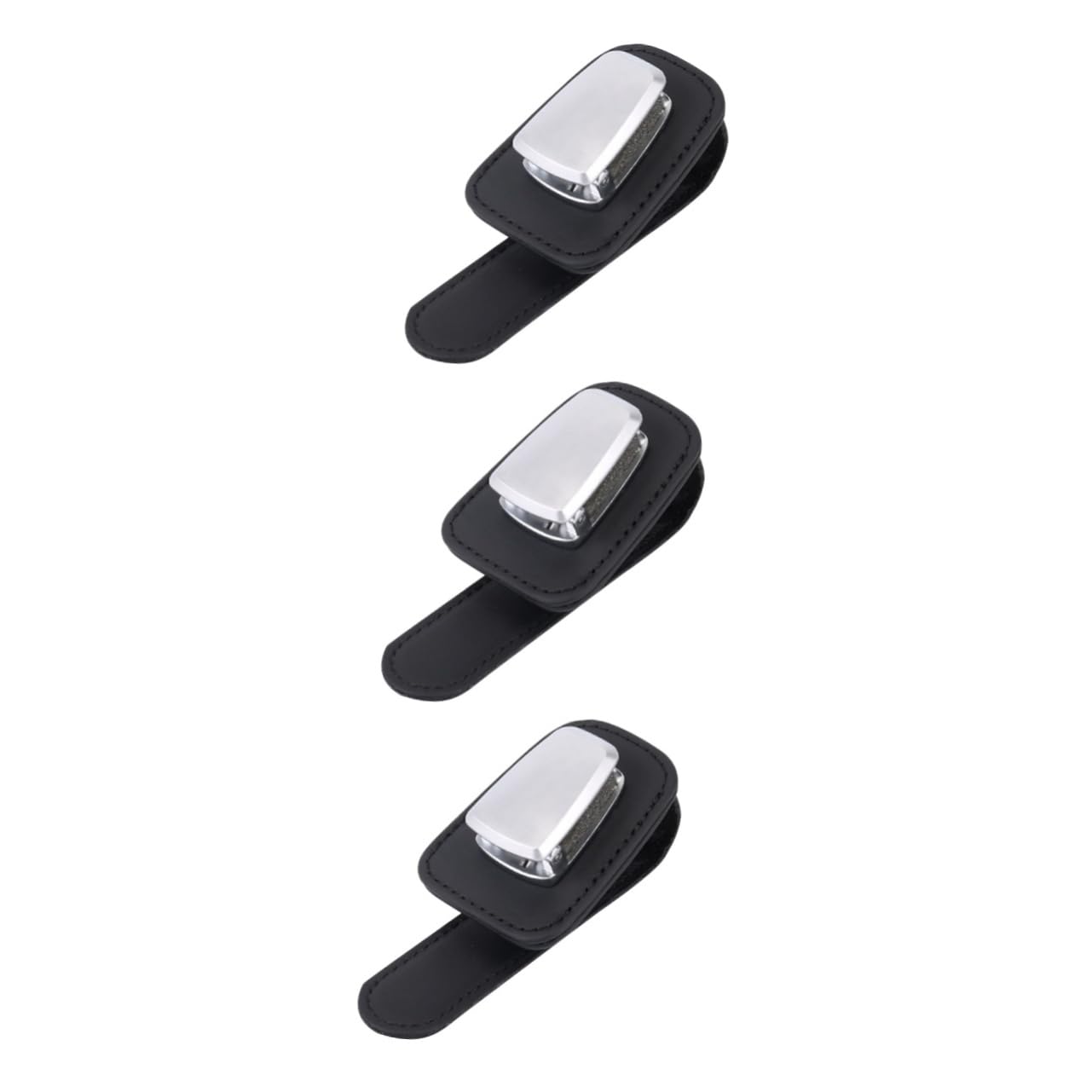 Gatuida 3piezas Soporte De Gafas para Coche De Piel Premium Clip para Parasoles y Tarjetas Organizador De Gafas De Sol Compacto y Fácil De Instalar
