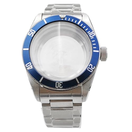 1�� 41mm �V���o�[ �r���v�P�[�X �K���X �\���b�h�X�e�����X�X�`�[�� NH35 NH36 ETA 2836 Miyota 8215 8205 821A DG2813 3804 ���[�u�����g�p(Case 3,NH35 NH36)